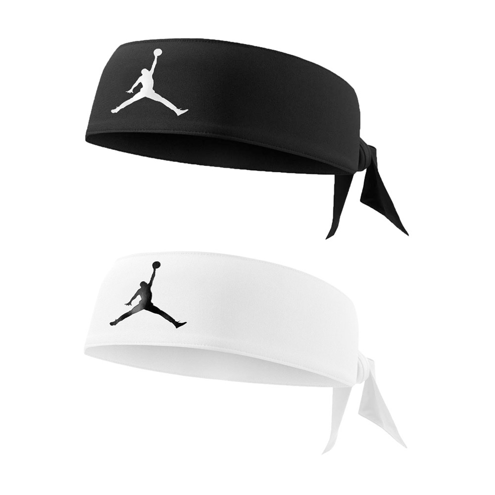 NIKE JORDAN DRI-FIT 單色綁帶式頭帶 運動頭帶 止汗髮帶 健身 跑步 運動 吸汗 乾爽 彈性 黑 白, , large