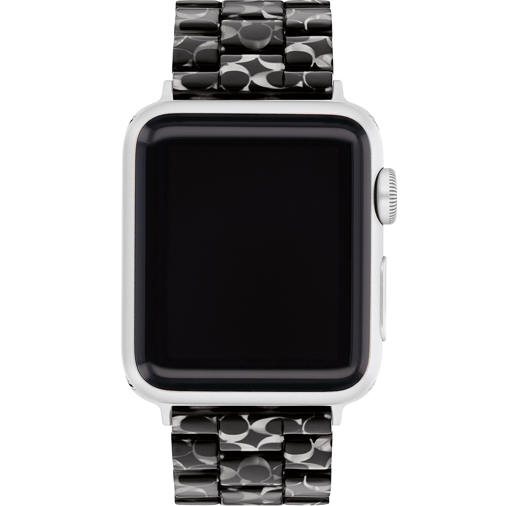 COACH Apple Watch 錶帶 38/41/42mm 適用 錶帶- 黑色C字玳瑁紋(不含手錶), , large