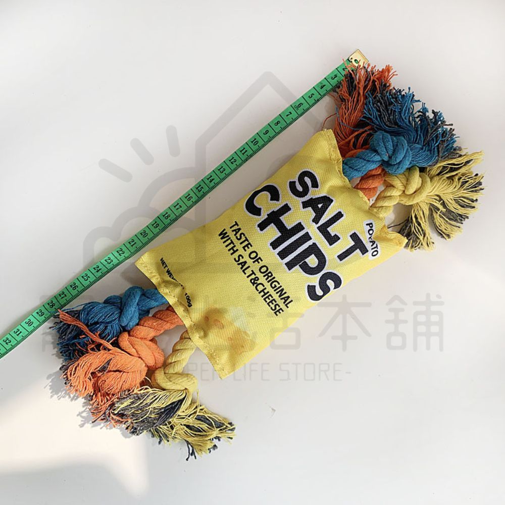 【寵愛生活本舖】餅乾/洋芋片造型棉繩發聲玩具 寵物玩具 狗狗玩具 啃咬玩具, , large
