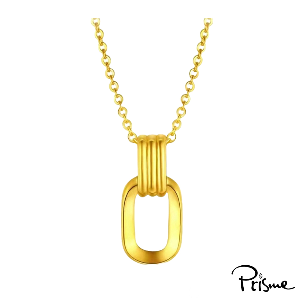 【Prisme Gold】黃金項鍊 幾何雙環 吊墜鍊墜項鍊 (金重：約0.08錢±0.03), , large
