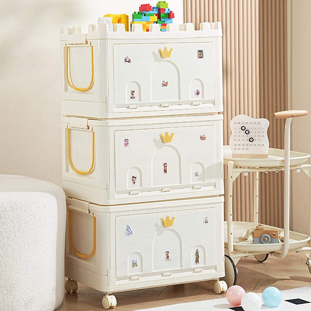 【AOTTO】52面寬三層附輪推車收納櫃(AC-211), , large