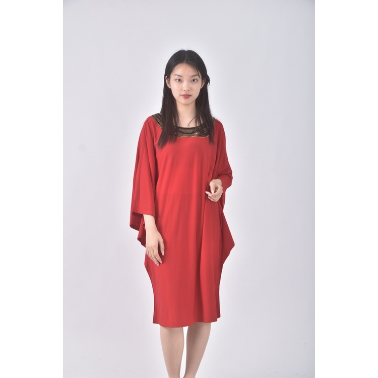 (M) putei質感紅色洋裝二手衣, , large