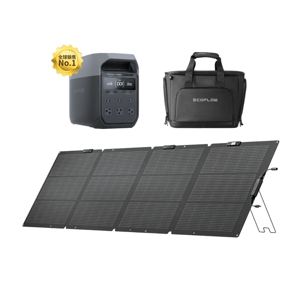 【固士特】EcoFlow DELTA 3 儲能電源＋專用收納包＋220W 單面便攜太陽能板, , large