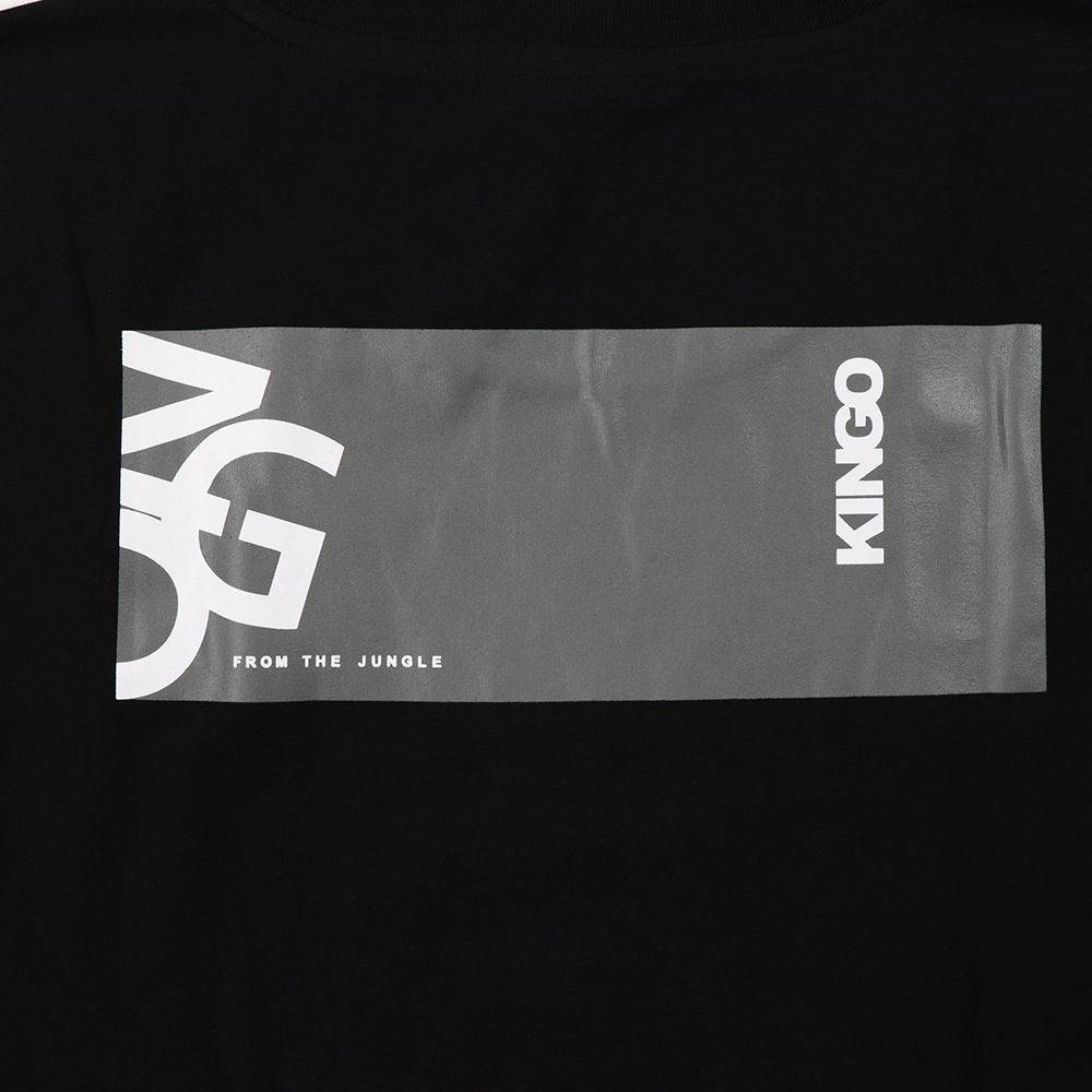 KINGO-超大尺碼-男款 圓領T恤-黑-415135, , large