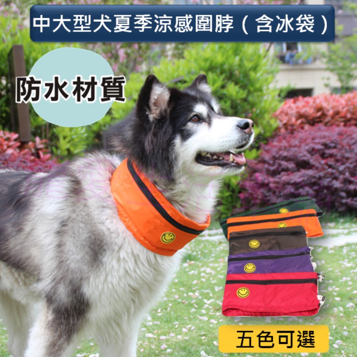 【寵愛生活本舖】中大型犬夏季防水涼感圍脖（含冰袋）素色, , large