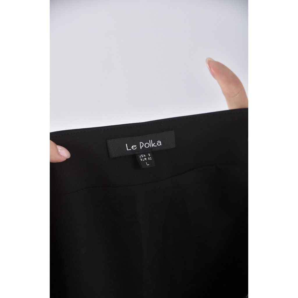 (2XL) le polka質感黑色短裙二手衣, , large