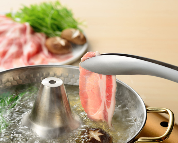 Curved food tongs, , large