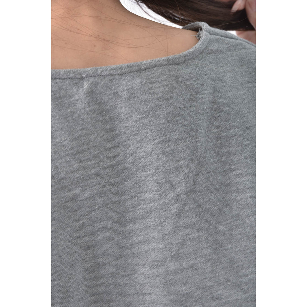 (XL) imoda棉質V領灰色長袖上衣二手衣, , large