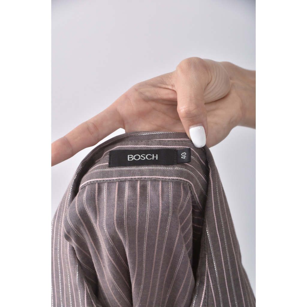 (S) bosch棉質條紋棕色長袖上衣二手衣, , large