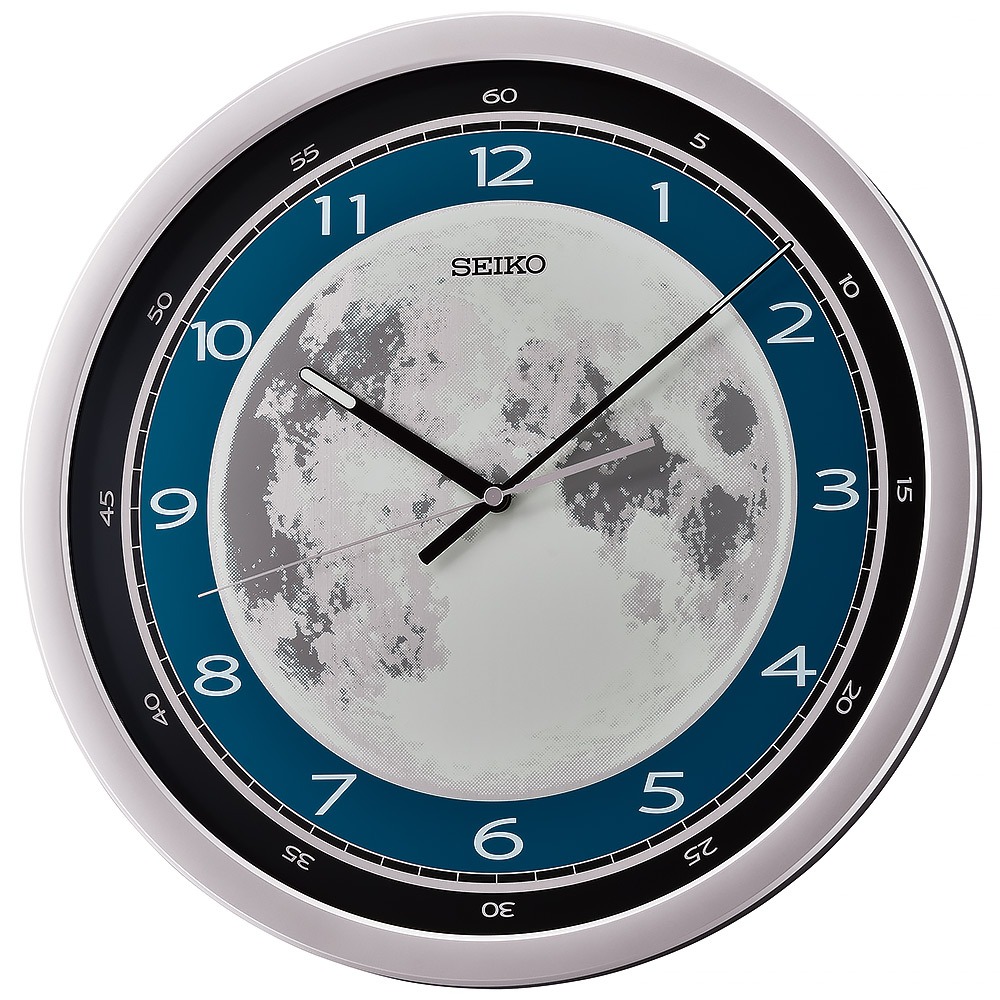 SEIKO 精工 全夜光面盤 靜音滑動秒針時鐘 掛鐘 QXA831S, , large