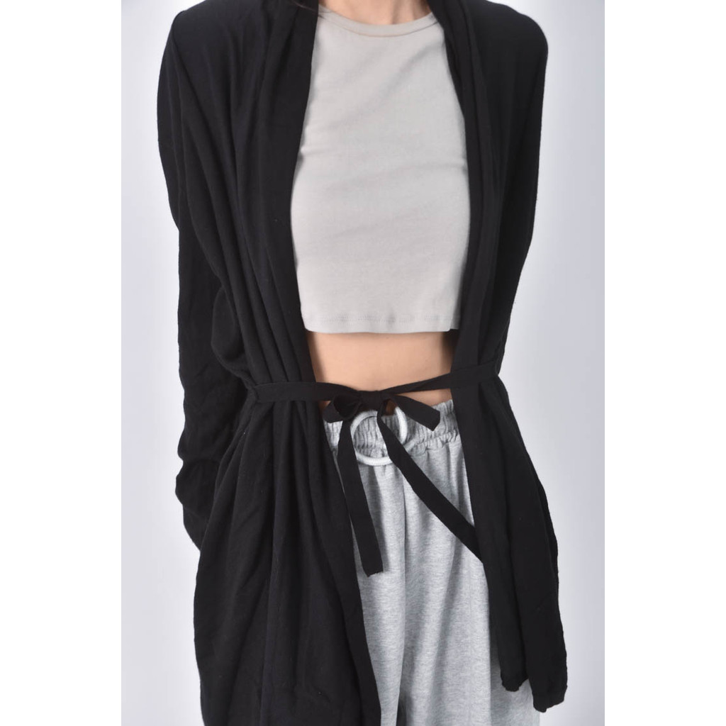 (XL) zara綁帶黑色外套二手衣, , large