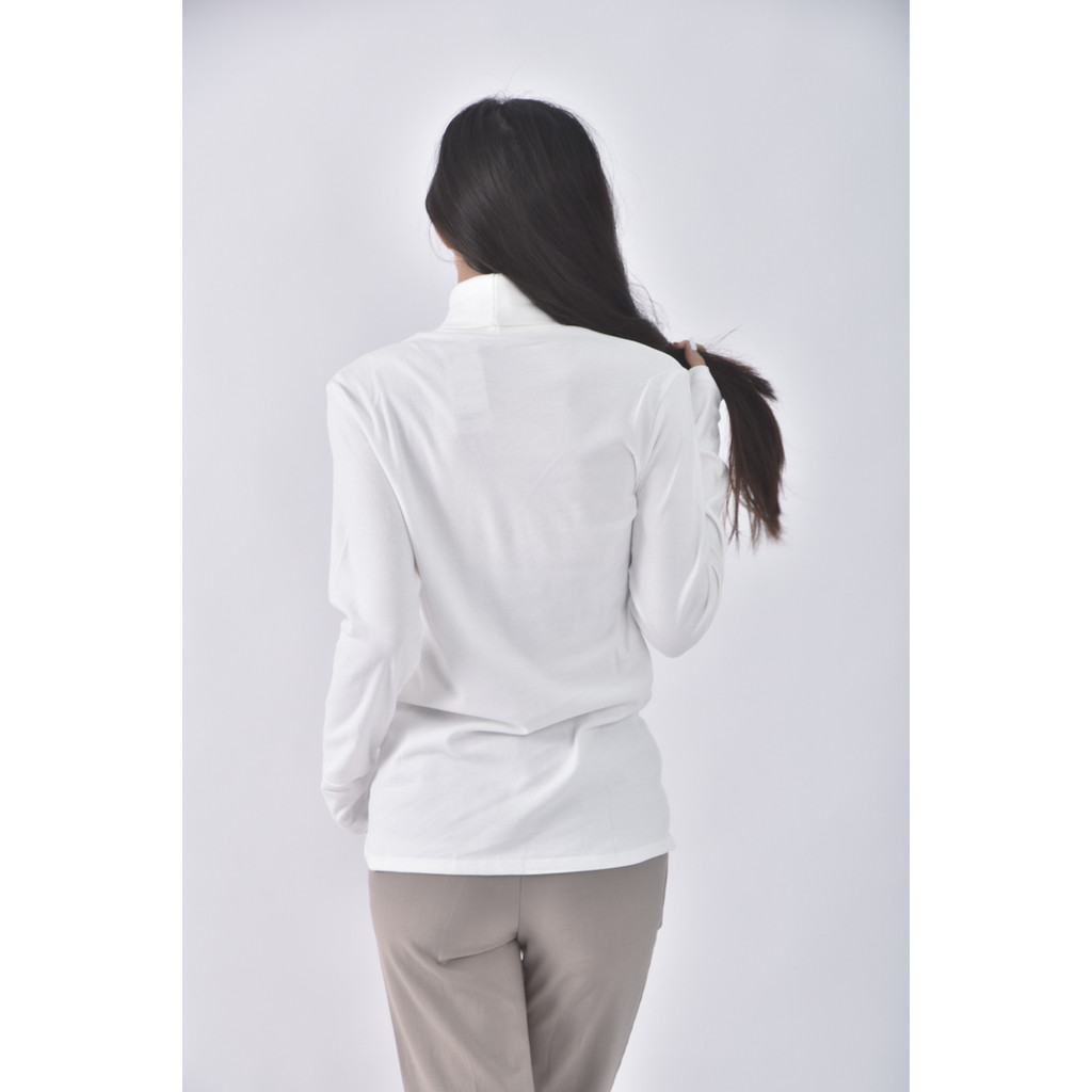 (L) lativ質感棉質純棉白色長袖上衣二手衣, , large