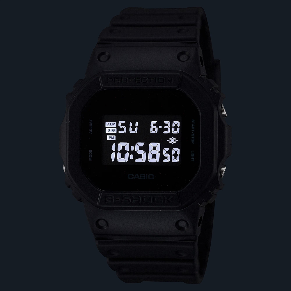 CASIO 卡西歐 G-SHOCK 經典全黑電子錶 學生錶 百搭手錶 DW-5600UBB-1, , large