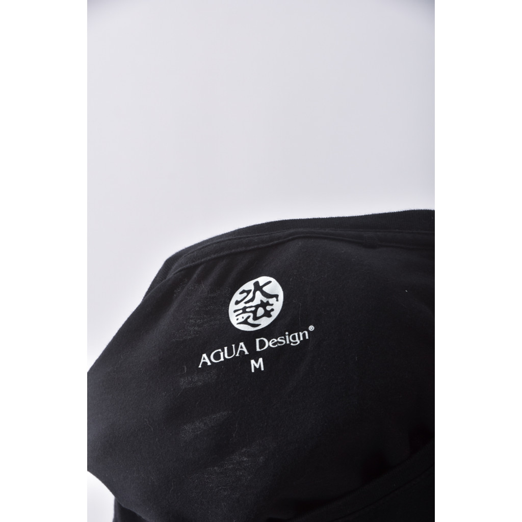 (S) agua design文字黑色長袖上衣二手衣, , large