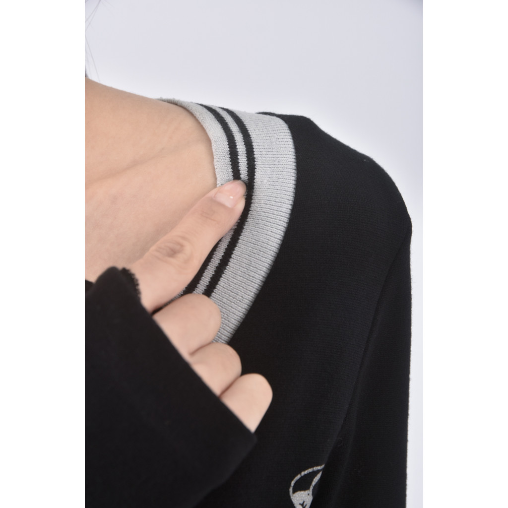 (S) 衣櫃V領黑色長袖上衣二手衣, , large