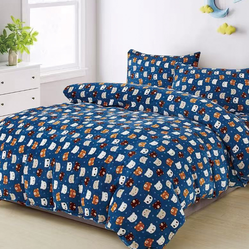 【Galatea葛拉蒂】法蘭絨冬季雙人床包四件組 草莓花卉, , large