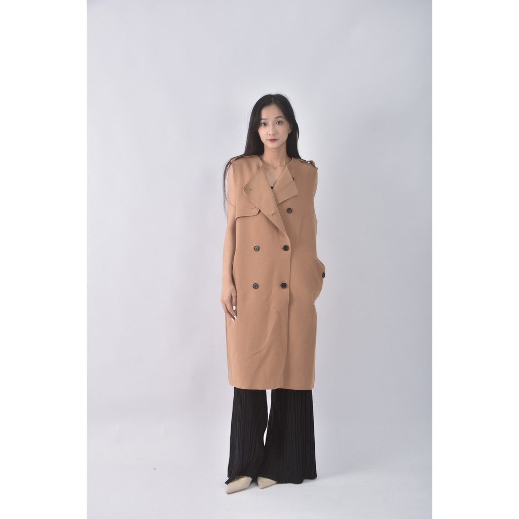 (XL) mods西裝無袖棕色外套二手衣, , large