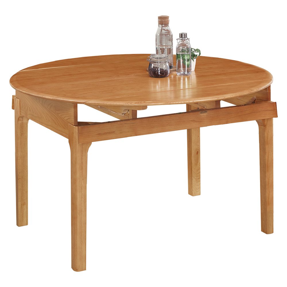 【Hampton 漢汀堡】卉寧白臘木淺胡桃色實木圓折桌, , large