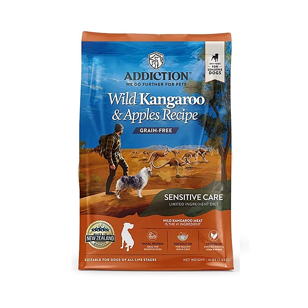【ADDICTION 自然癮食】野生袋鼠 無穀全齡犬飼料1.8kg, , large