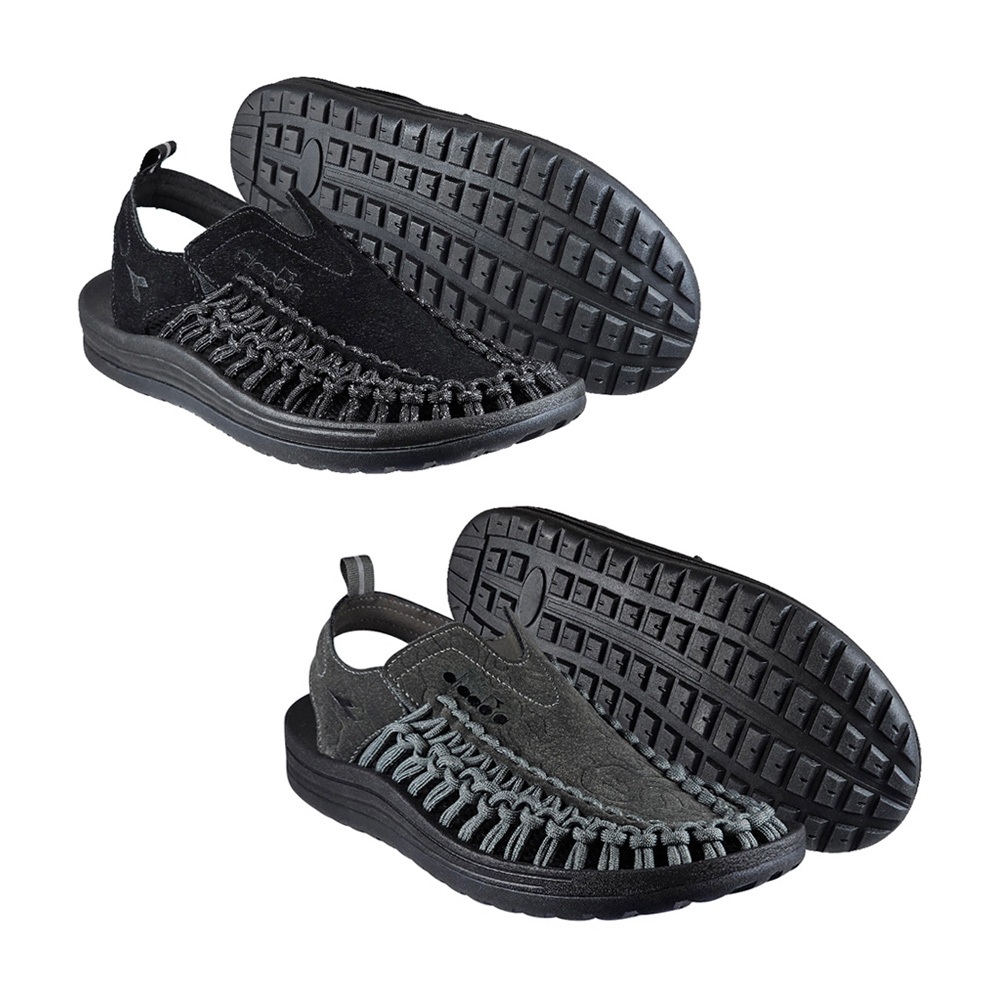 DIADORA迪亞多那 魷魚兩棲編織涼鞋 男鞋 時尚 簡約 素色 水陸兩用 反光 吸震 輕量 耐磨 耐用 止滑 黑 灰, , large