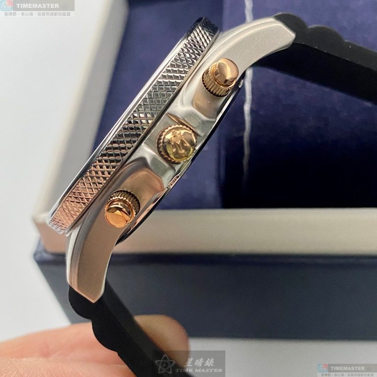 [星晴錶業]MASERATI手錶,44mm,R8871640002黑色錶面銀黑色錶殼深黑色矽膠錶帶款, , large
