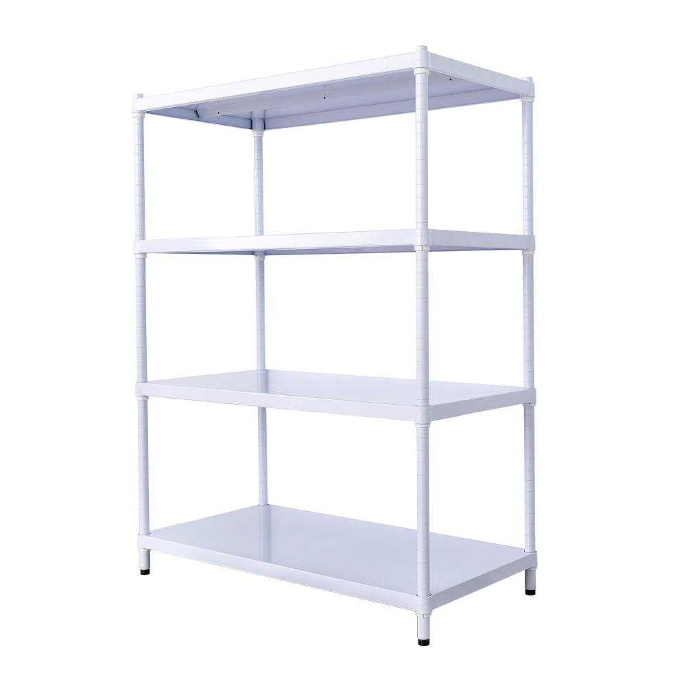 【Y HOUSE】90x45x150 cm 4-layer hole-free iron plate storage rack rack iron rack - paint white, , large