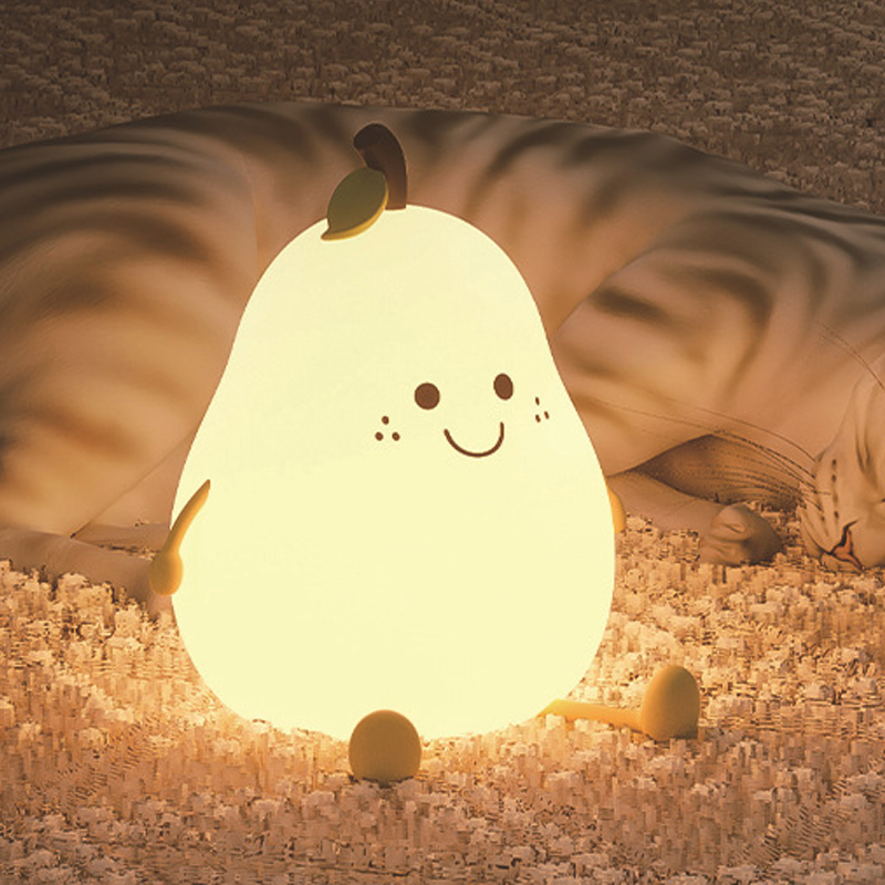 矽膠拍拍led小夜燈 形影不梨 永不分梨 led燈 不分梨 拍拍燈 七彩 變色 夜燈 小夜燈 USB充電式 形影不梨