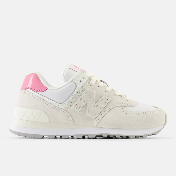 Kixpress-New Balance 女 休閒鞋 運動 經典 復古 B楦 NB 574 緩震 麂皮 海鹽 粉紅 [WL5742BA], , large
