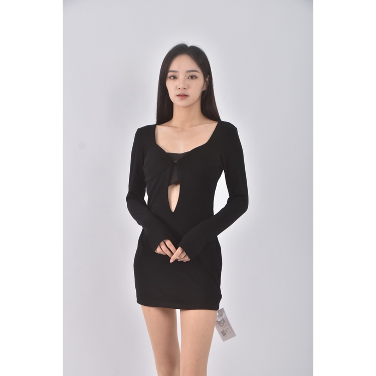 (S) 【智恩私服】laladudu質感深V黑色洋裝二手衣, , large