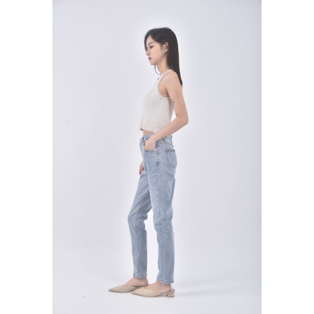 (S) jeans丹寧牛仔質感藍色長褲二手衣, , large