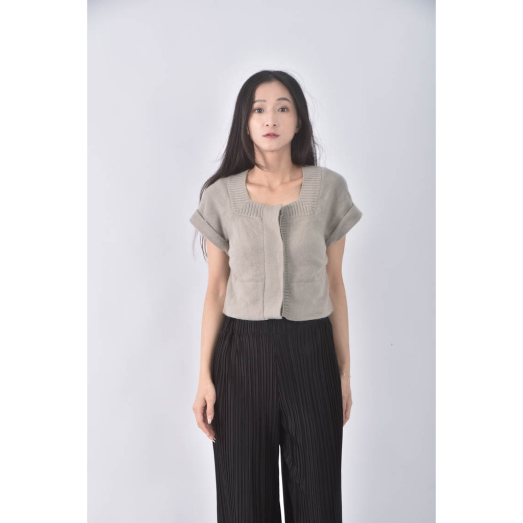 (XS（含）以下) tsesay線條灰色短袖上衣二手衣, , large