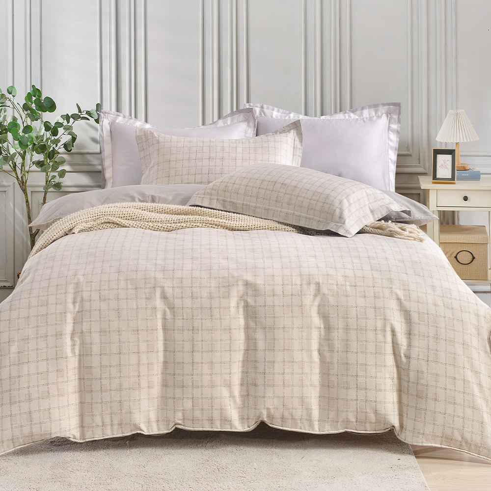 【Betrise】Mufeng Domain | Environmentally friendly printing and dyeing anti-mite and antibacterial 100% combed cotton dual-purpose quilt and bed sheet set - double, , large