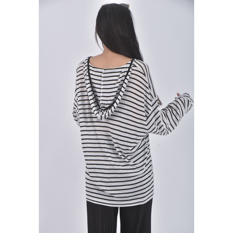 (2XL) bw benwo條紋白色長袖上衣二手衣, , large