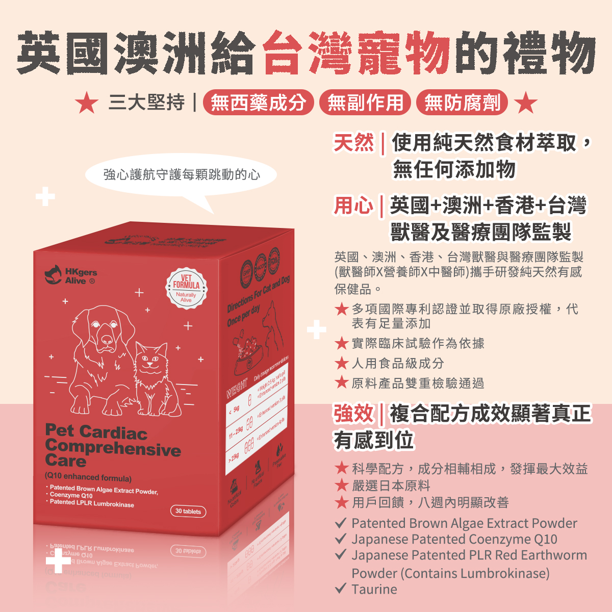 ［營活著］＜全面升級版＞ -【多國專利】全方位心臟保健(Q10 強化配方) 褐藻糖膠 PLR蚓激酶 牛磺酸, , large