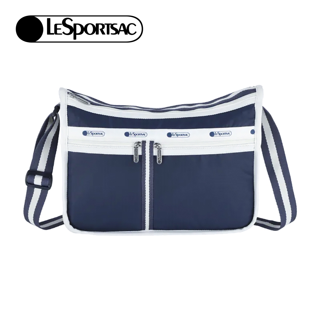 |快速出貨|Lesportsac Deluxe Everyday Bag 經典款斜背包/ 條紋海軍藍, , large