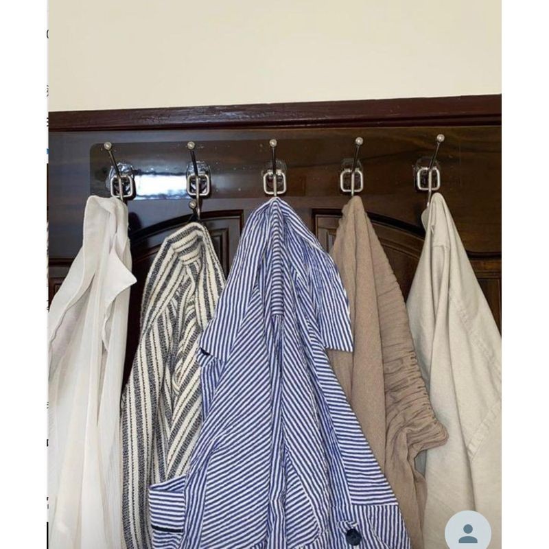 [熊好貼國際]十連勾掛衣架 SGS認證台灣製造304不鏽鋼無痕掛勾 凹凸紋路牆面可貼  陽台掛衣架 黏貼式收納架, , large