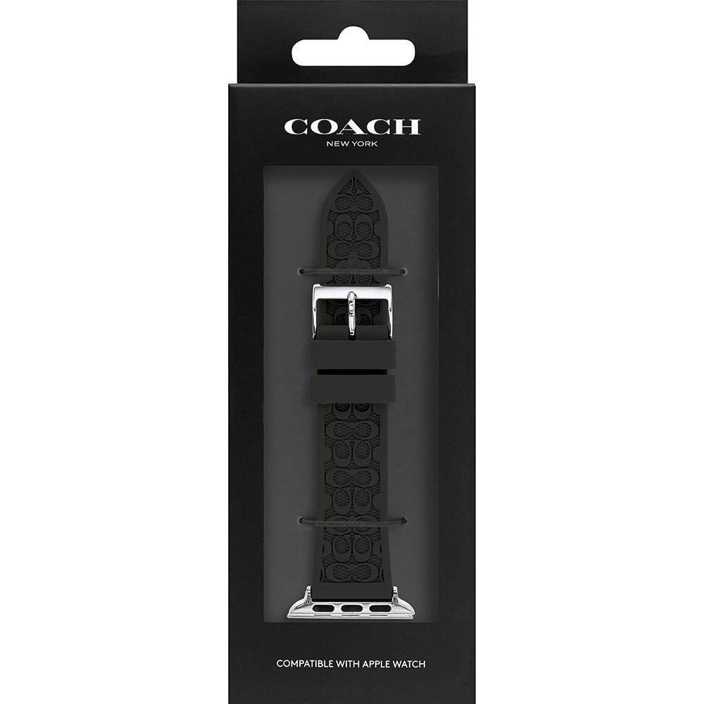 COACH Apple Watch 錶帶 38/40mm 適用 矽膠錶帶- 黑色(不含手錶), , large