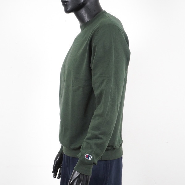 Champion 男 長袖上衣 大學T 美規 高磅數 運動 休閒 內刷毛 保暖 舒適 穿搭 深綠 [S600-33C], , large