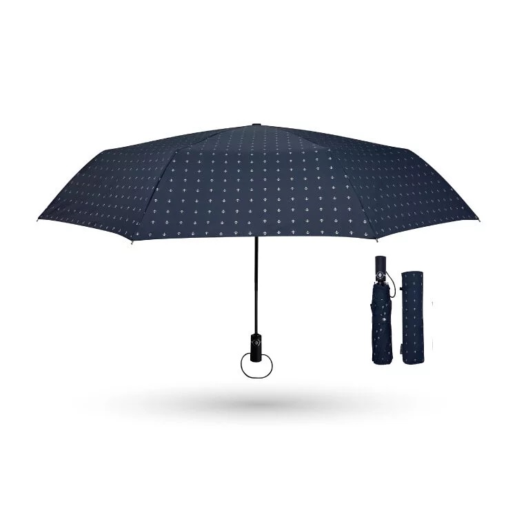 【周周生活｜晴雨選品館】自動折疊傘 晴雨兩用 海軍船錨款, , large