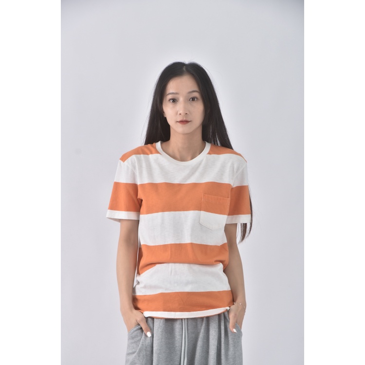 (S) uniqlo質感棉質純棉橘色短袖上衣二手衣, , large