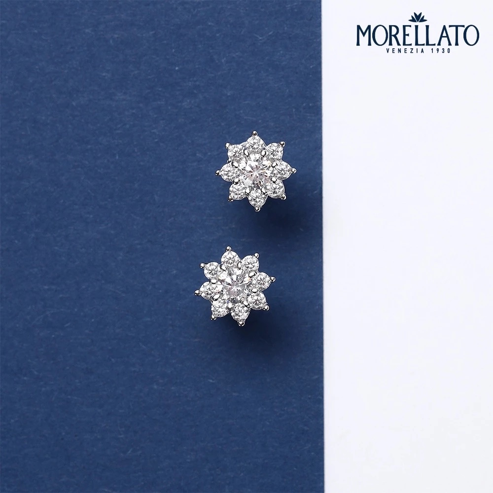 【MORELLATO】TESORI 925純銀典藏微花輕語耳環 SAIW187, , large