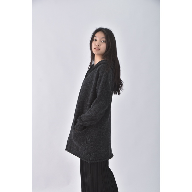(XL) romie julie針織連帽灰色罩衫二手衣, , large