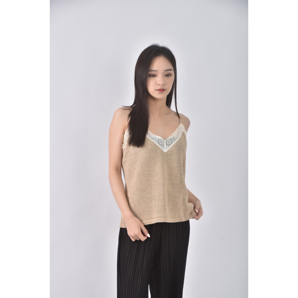 (S) jessica棉質無袖棕色上衣二手衣, , large