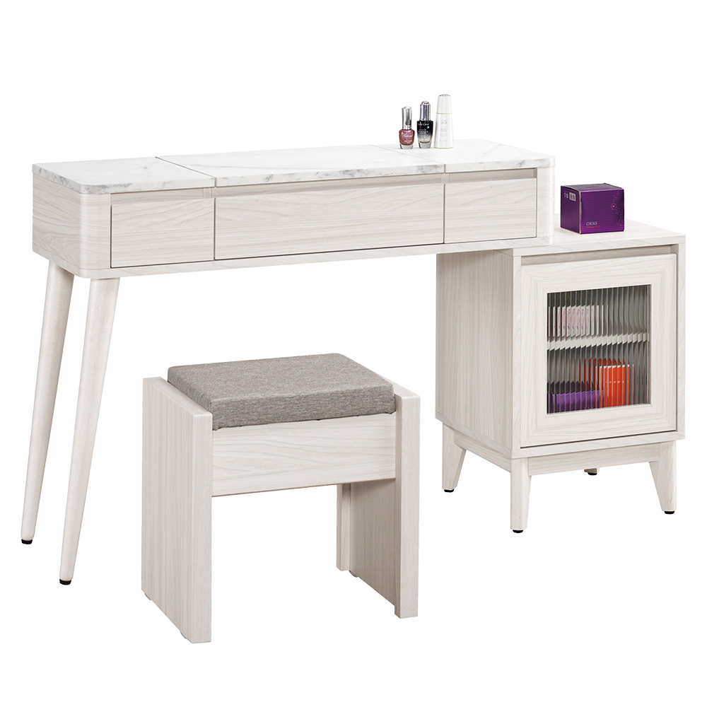 【Hampton 漢汀堡】慕多3.3尺伸縮掀鏡化妝台-含椅, , large