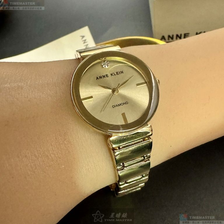 [星晴錶業]ANNE KLEIN手錶,28mm,AN00155金色錶面金色錶殼金色精鋼錶帶款, , large