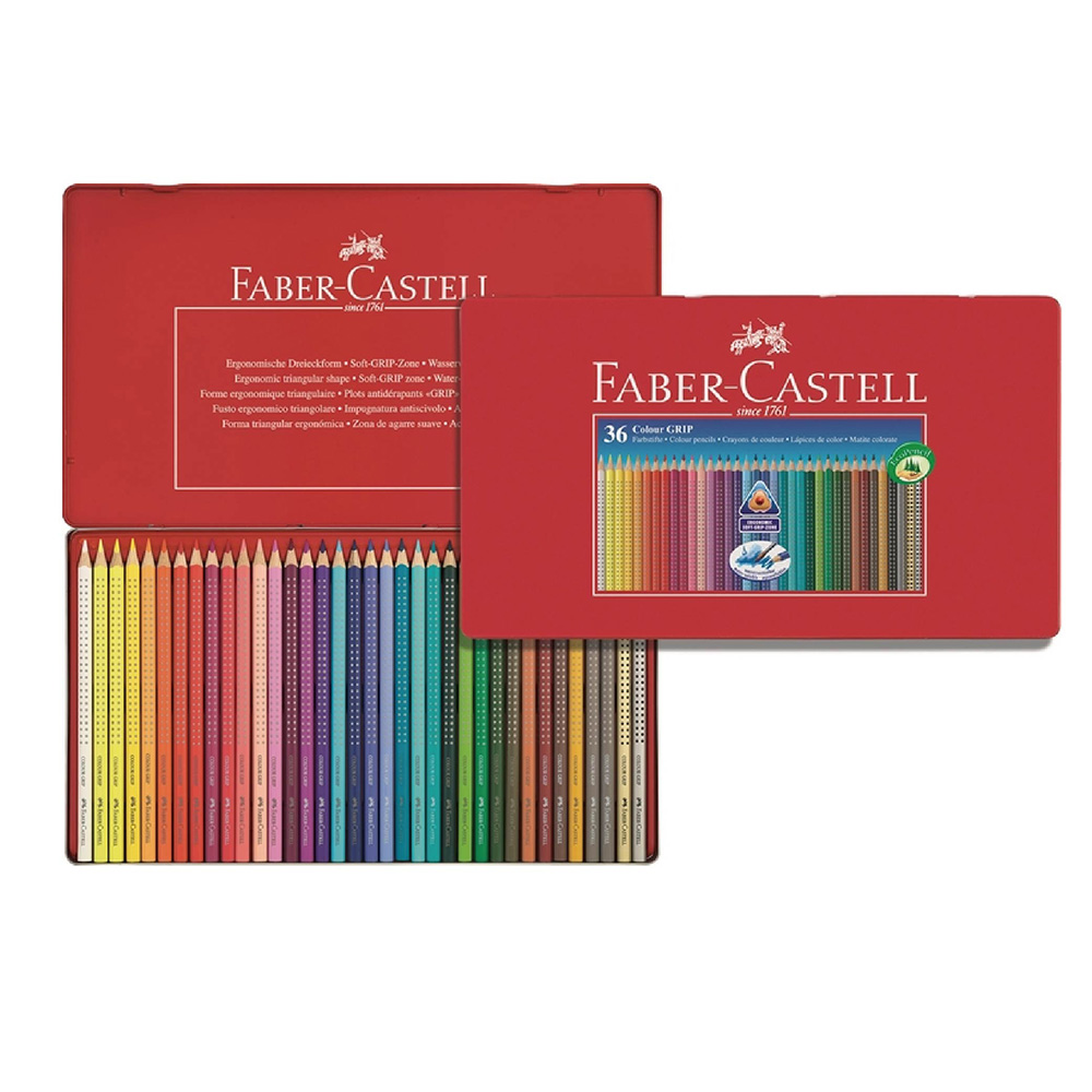 【Faber-Castell】德國輝柏 2001握得住好點子 水彩色鉛筆 36色 鐵盒裝 / 盒 112435, , large