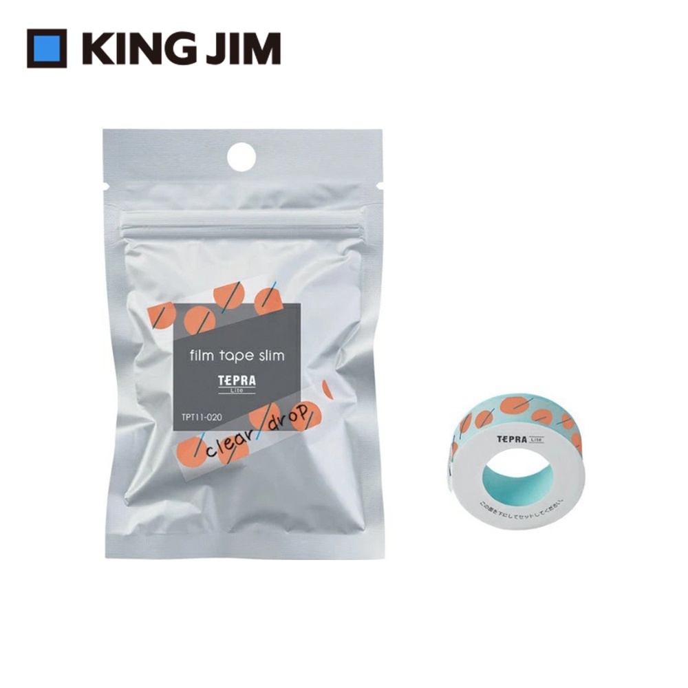 *需預訂【KING JIM】TEPRA LITE 熱感式標籤薄膜自黏膠帶 11mm(透明款)透明幾何(TPT11-018), , large