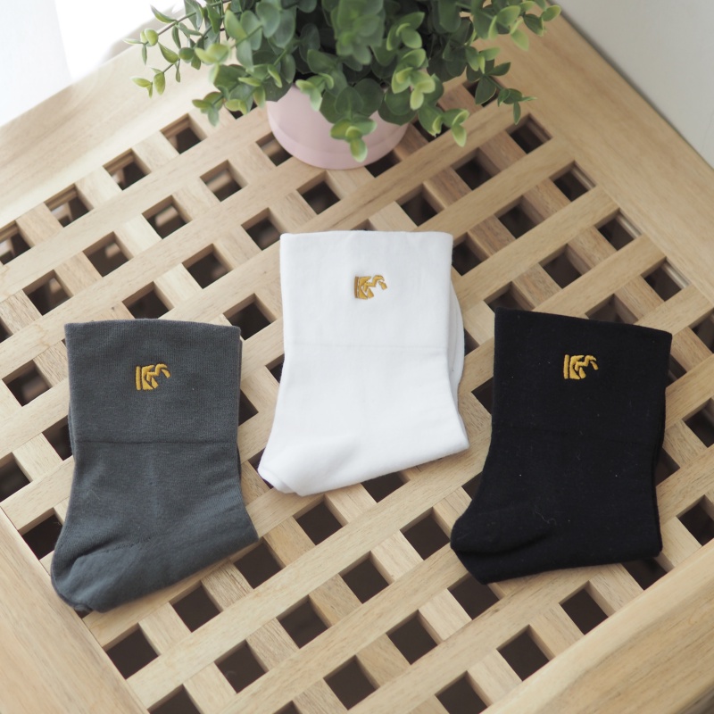 [Kaimei Cotton Industry] Set of six pairs, made in MIT Taiwan, Kaimei's exclusive embroidery model, high-quality combed cotton, traceless wide-mouth health socks, , large