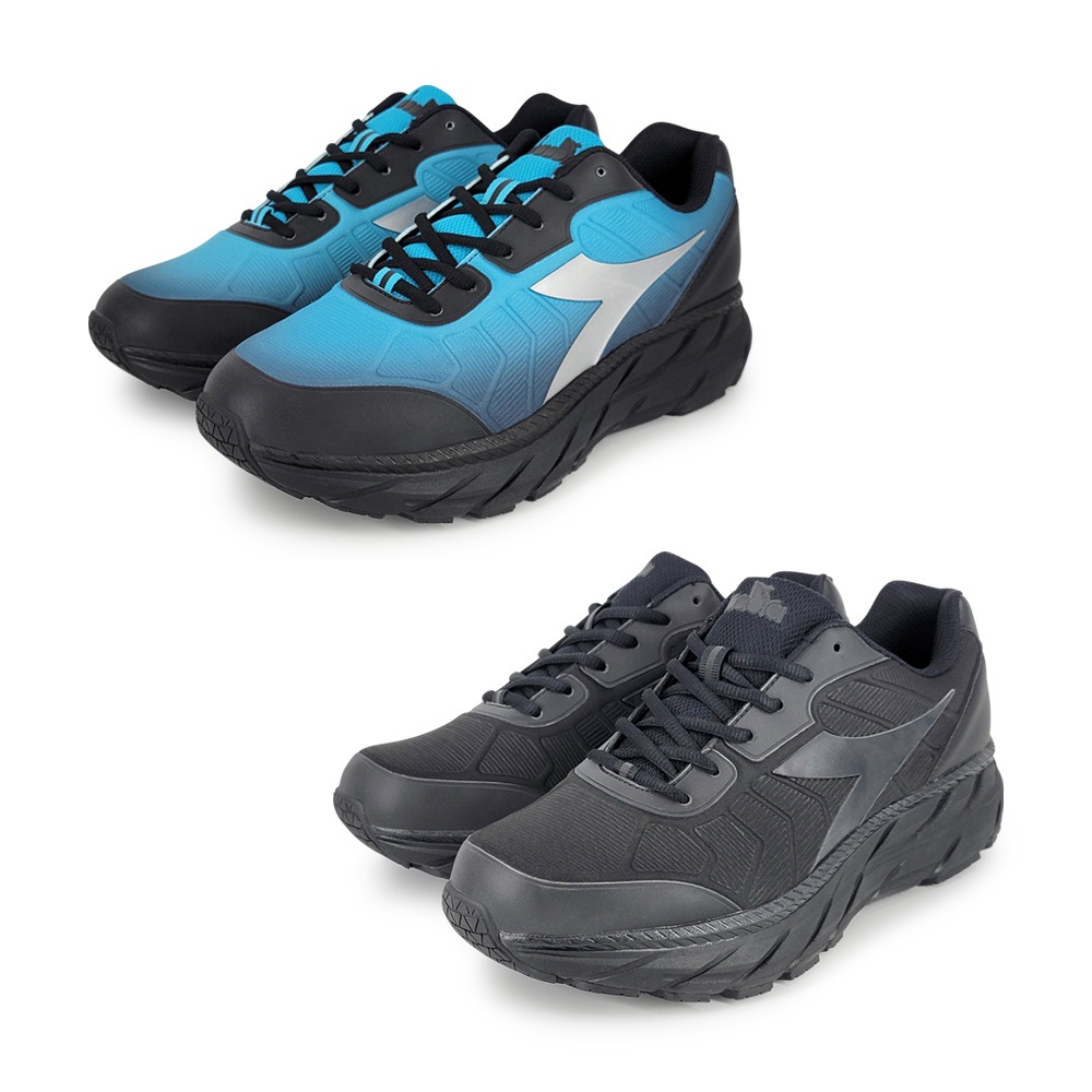 DIADORA迪亞多那 避震慢跑男鞋 男運動鞋 大尺碼 寬楦 反光 透氣 耐用 緩震 穩定 吸震 回彈 止滑 黑藍 黑