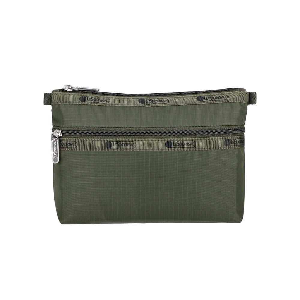 |快速出貨|Lesportsac Cosmetic Clutch 雙層拉鍊收納化妝包/ 橄欖綠, , large